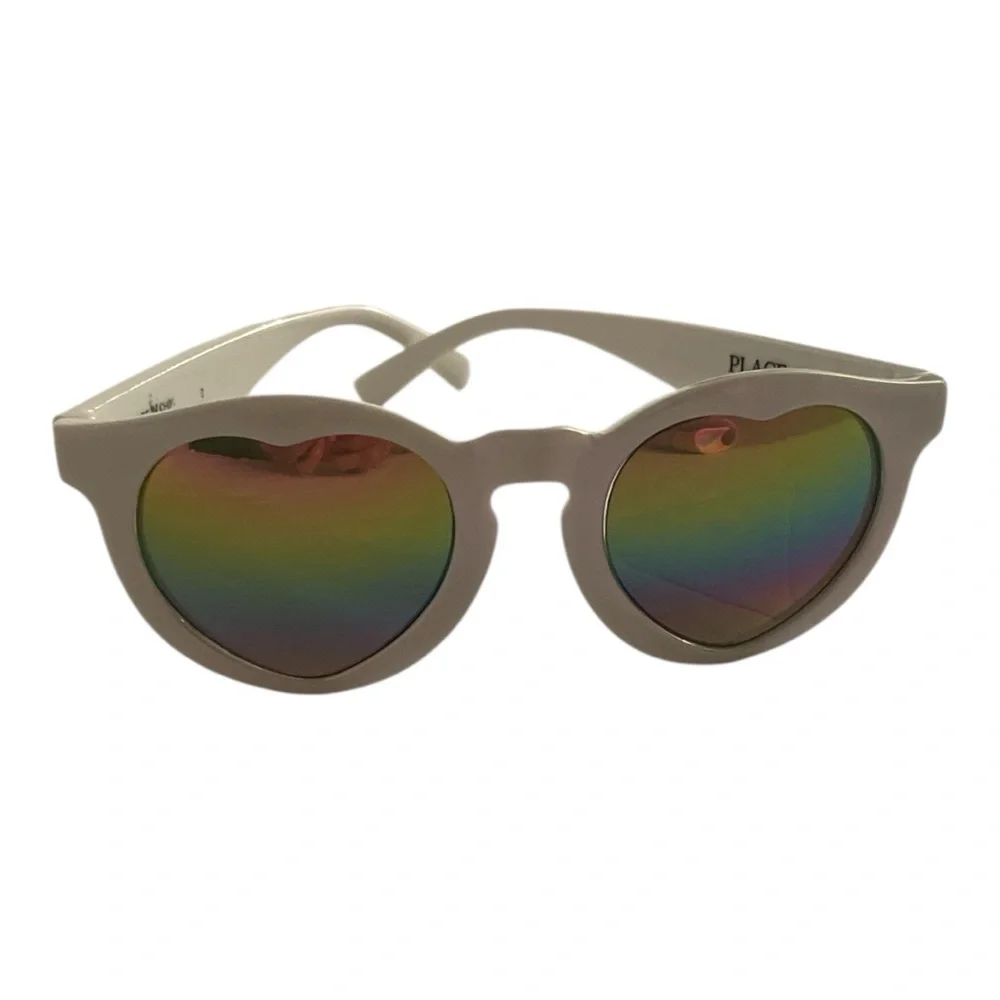 The Children's Place set of Rainbow Tie-Dye Case and heart shaped tinted lenses
